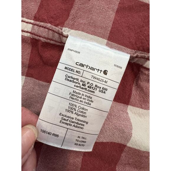 Carhartt Loose Fit Short Sleeve Check Print Shirt XL - Picture 6 of 6